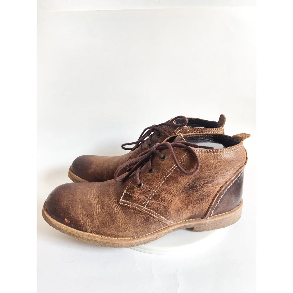 Bed Stu Chukka Boots 10 Ankle Boots Lace Up Leather Distressed Rugged Casual